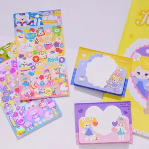 Joli set d'autocollants et blocs-notes adhésifs Kirakoko royaume de filles anime pour journal.