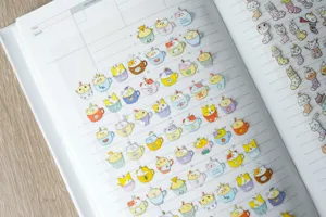 Cute cat dog mug planner stickers decorative cute diary stickers stationery adhesive labels