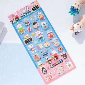 NEKONI Sparkly Glitter Soft Puffy Foam Circus Amusement Park Theme Decorative 3D Stickers