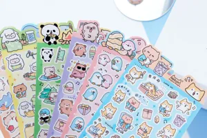 Cute animal cartoon stickers decorative diary planner sticker sheets set for crafts