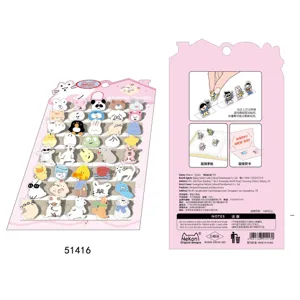 NEKONI cute cartoon animal character DIY 3D stand-up decorative stickers pack PVC material