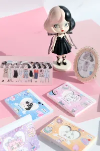 NEKONI cute girl rabbit memo pad set with dual-color pages for daily journaling craft.