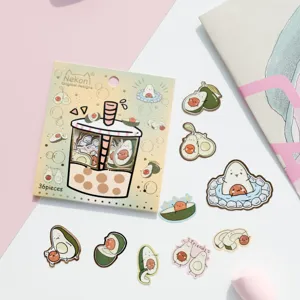 Cute cartoon avocado stickers set 36pcs decorative stationery for journal planner DIY crafts