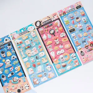 Glitter Foam 3D Cute Cartoon Animal Space Panda Circus Food Decorative Stickers Scrapbook Journal Stickers