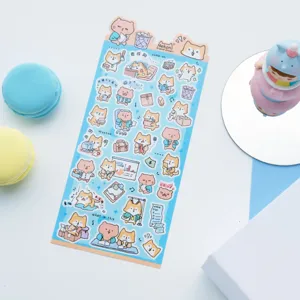 Cute cartoon animal sticker sheet for daily journaling and DIY decoration, high quality.