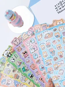 Cute animal planner stickers decorative set for daily journaling cute stationery items