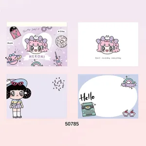 Cute NEKONI anime girl memo pad loose leaf stationery aesthetic decorative paper notes