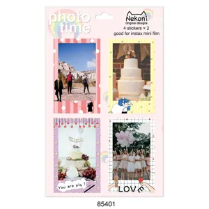 Nekoni decorative photo frame stickers, DIY instax mini film sticker sheets for crafts.