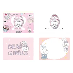 Kawaii rabbit memo pad set cute pink sticky notes aesthetic journal DIY decorative stationery