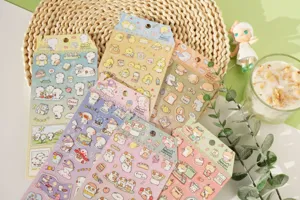 Cute Nekoni cartoon animal waterproof PET sticker sets for journal and phone case decor