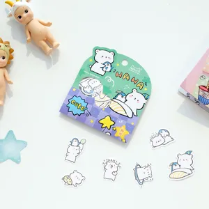 Cute NEKONI cartoon bear and penguin decorative sticker set, perfect for DIY journaling and crafts.