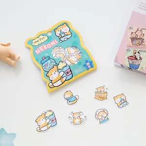 NEKONI cute animal and food decorative stickers for journaling, cartoon pet planner decals.