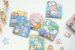 NEKONI Cute Animal Food Cartoon Decorative Journal Stickers Detail View Cute Stationery