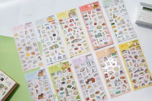 NEKONI cute animal city theme decorative waterproof PVC diary sticker sheets for journaling.