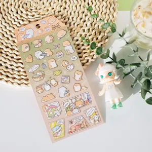 Cute animal hamster waterproof PET sticker for water cup phone case and diary decoration