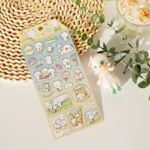 Nekoni cute cartoon waterproof PET sticker sheet for phone case and journal decoration.