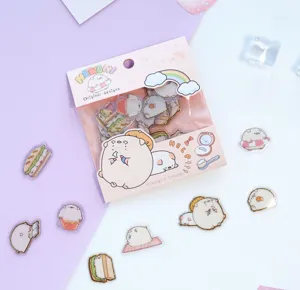 NEKONI cute cartoon decorative planner stickers set, gold-stamped glossy holographic sticker pack.