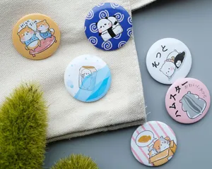 Cute cartoon metal tinplate brooches set with cute animal designs for bags and clothes.