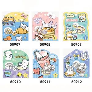 Cross-border NEKONI cute cartoon animal cats and dogs decorative journal stickers pack set.