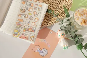 Cute hamster PET stickers waterproof decorative stickers for journal phone case water cup detail