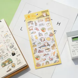 NEKONI animal city travel waterproof PVC decorative sticker sheet for journal crafts.