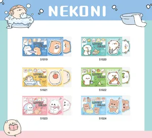 Detailed view of cute animal sticky notes featuring multiple variant designs for daily journaling.