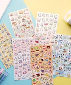 Cute cartoon animal sticker sheets PVC kawaii journal diary stationery decoration supplies