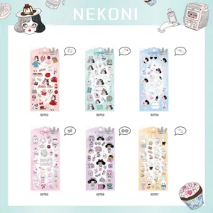 NEKONI sweet girl bunny decorative PVC planner sticker set 6 variants aesthetic stationery