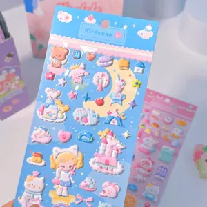 Kirakoko 3D Aufkleber süße Marshmallow Serie niedliche Cartoon Handy Hülle Planer Deko