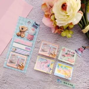 NEKONI schattige beren dessert notitieblaadjes memo blokken esthetische stationery