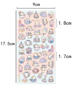Cute cat food PVC decorative stickers set for journal scrapbooking DIY crafts and diary decor