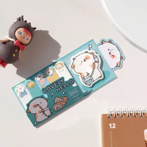 Cute cartoon hamster sticky notes set, creative animal memo pads for journaling and study.