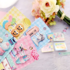 Gedetailleerd overzicht van NEKONI esthetische sticky notes en bladwijzers, creatieve stationery.
