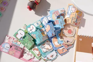 Cute animal sticky notes memo pads set for journal planning and cute stationery lovers.