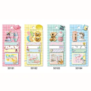 NEKONI esthetische sticky notes set, creatieve memo blok planner stickers voor studie bladwijzers.
