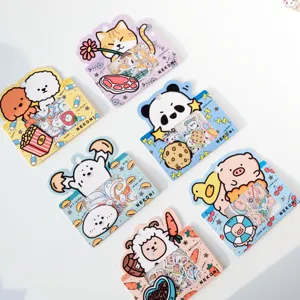 Nekoni Cartoon Animal Stickers Cute Cat Panda Pig Teddy Sheep Seal Decorative Adhesive Sticker Pack For Handaccount DIY