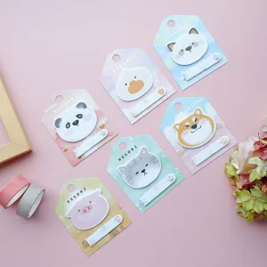 Cute animal sticky notes set, NEKONI memo pads, cartoon watercolor design for students.