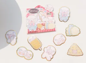 Set de pegatinas lindas de oveja doradas Nekoni para diario, manualidades y decoración de teléfonos.