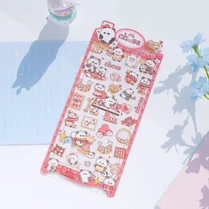 Adhésifs décoratifs étanches en PVC de panda mignon de dessin animé pour agenda.