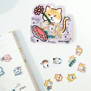 Nekoni cute cat sticker pack decorative journaling scrapbooking stickers set for DIY crafts.