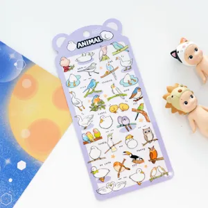 Cute animal PVC waterproof stickers for phone cup journal DIY decoration detailed view
