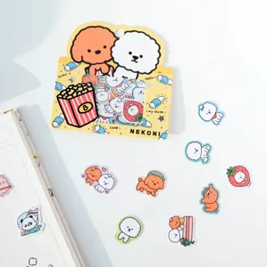 Cute Nekoni cartoon animal decorative sticker pack with assorted cute dog designs for journaling.