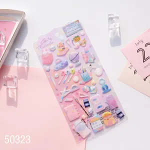 Dreamy space cat epoxy sticker sheet cute stationery journaling diary scrapbooking decoration.