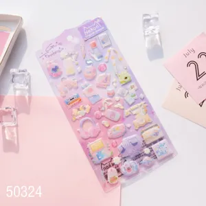Cute NEKONI space aesthetic resin sticker sheet for journaling and DIY crafts decoration