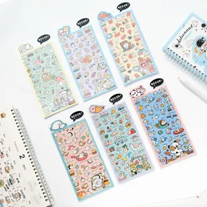 Cute Animal PVC Decorative Stickers Kawaii Cartoon Seal Pig Panda Puppy Cat Sheep Planner Stationery Sticker Set