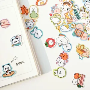 Cute cartoon animal stickers decorative journal stickers pandas cats cute stationery items