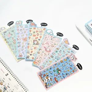 Cute animal decorative PVC journaling stickers set featuring cats dogs pandas and cute designs.
