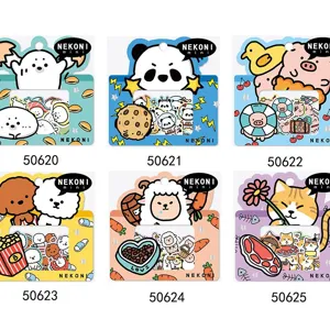 Cute Nekoni mini sticker packs with various animal designs, perfect for journaling and crafts.