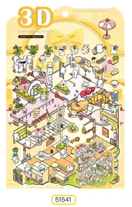Cute 3D miniature landscaping sticker sheet DIY afternoon tea dollhouse diary deco
