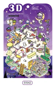 Nekoni 3D miniature landscaping sticker cute DIY afternoon tea house diary planner deco sticker